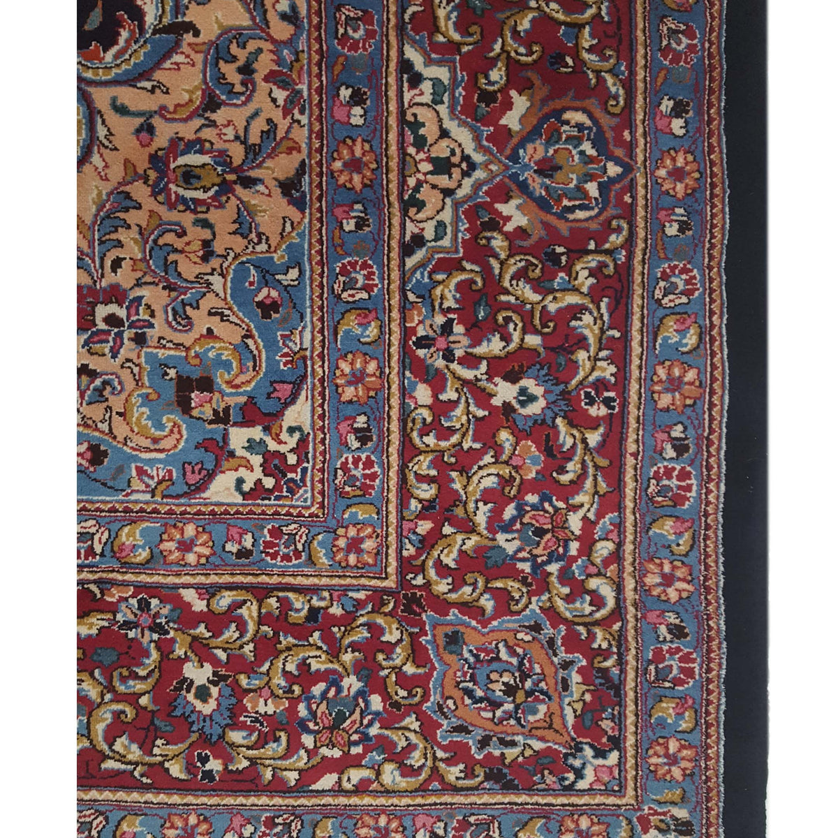 Pacific Mashad Kafie 67197 Blue Red Traditional Hand Knotted Rug