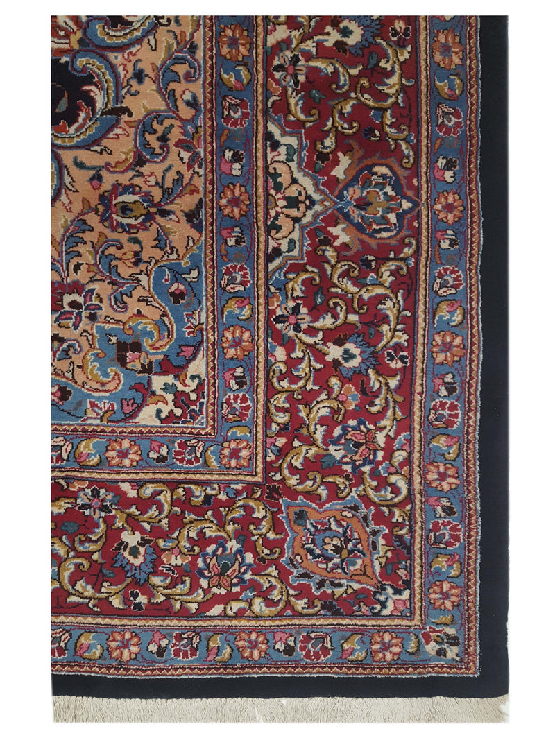 Pacific Mashad Kafie 67197 Blue Red Traditional Hand Knotted Rug