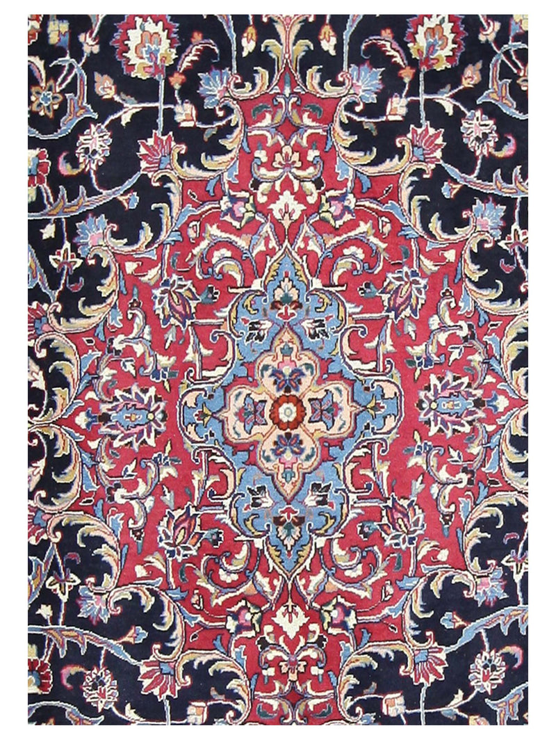 Pacific Mashad Kafie 67197 Blue Red Traditional Hand Knotted Rug