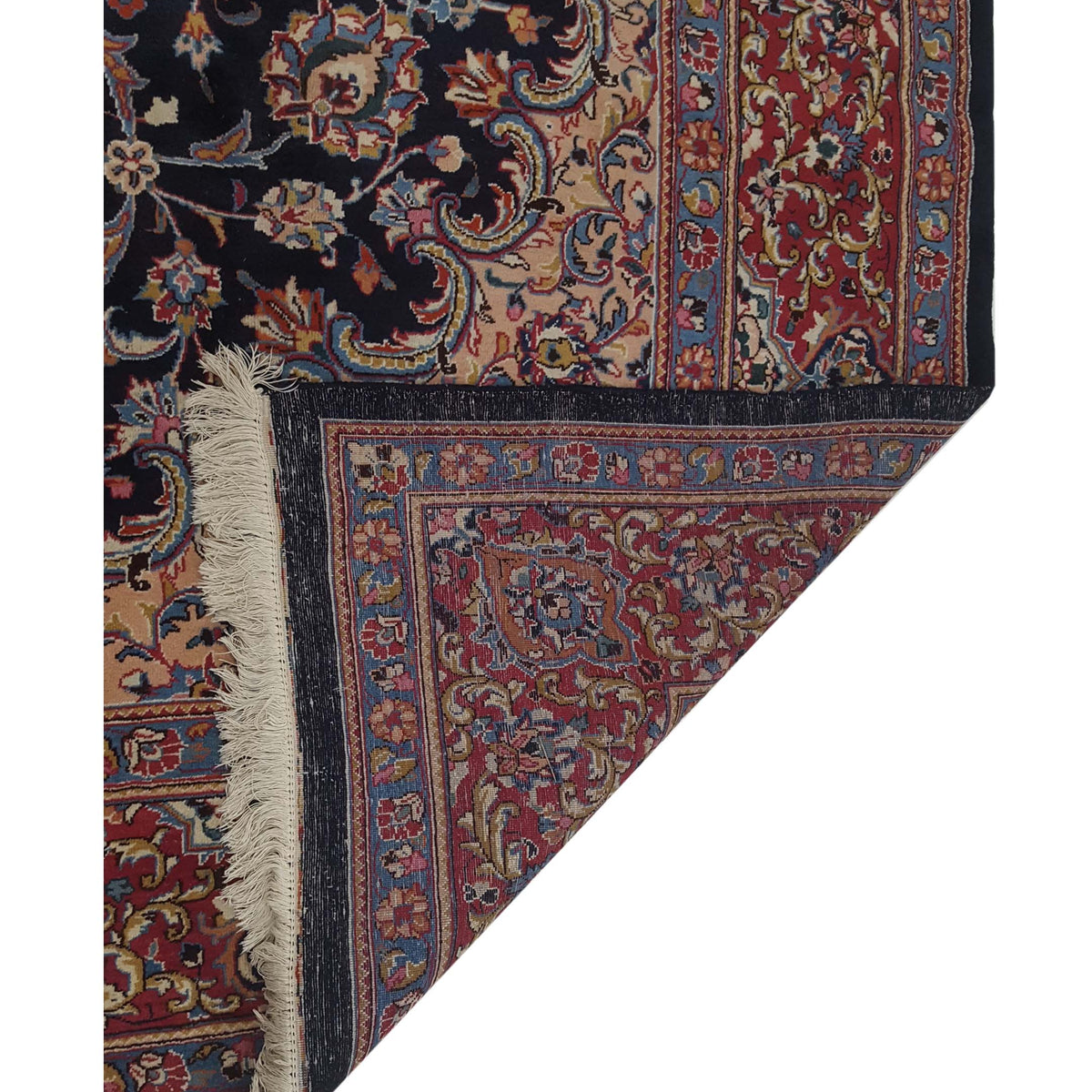 Pacific Mashad Kafie 67197 Blue Red Traditional Hand Knotted Rug