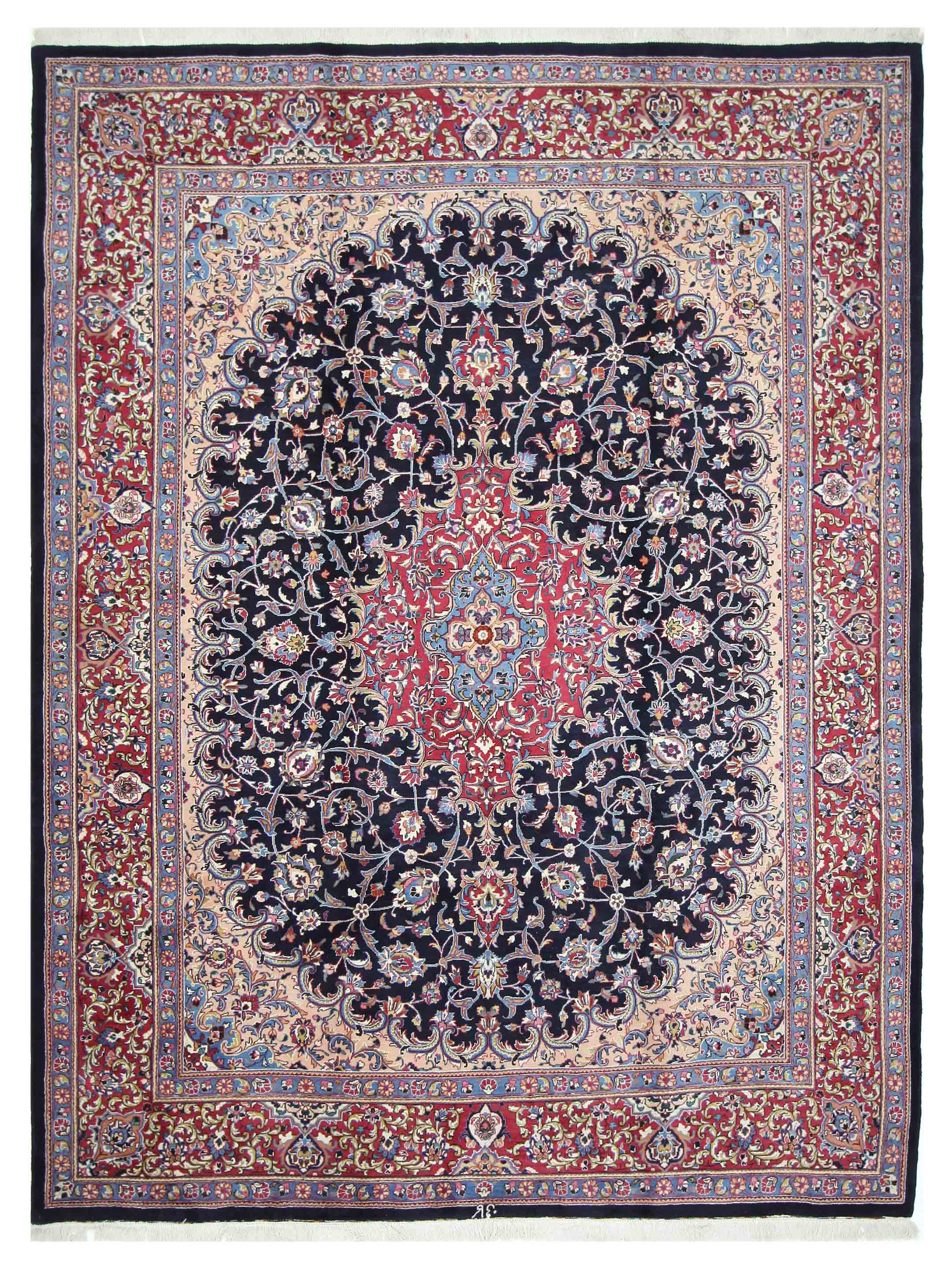 Pacific Mashad Kafie 67197 Blue Red Traditional Hand Knotted Rug ...