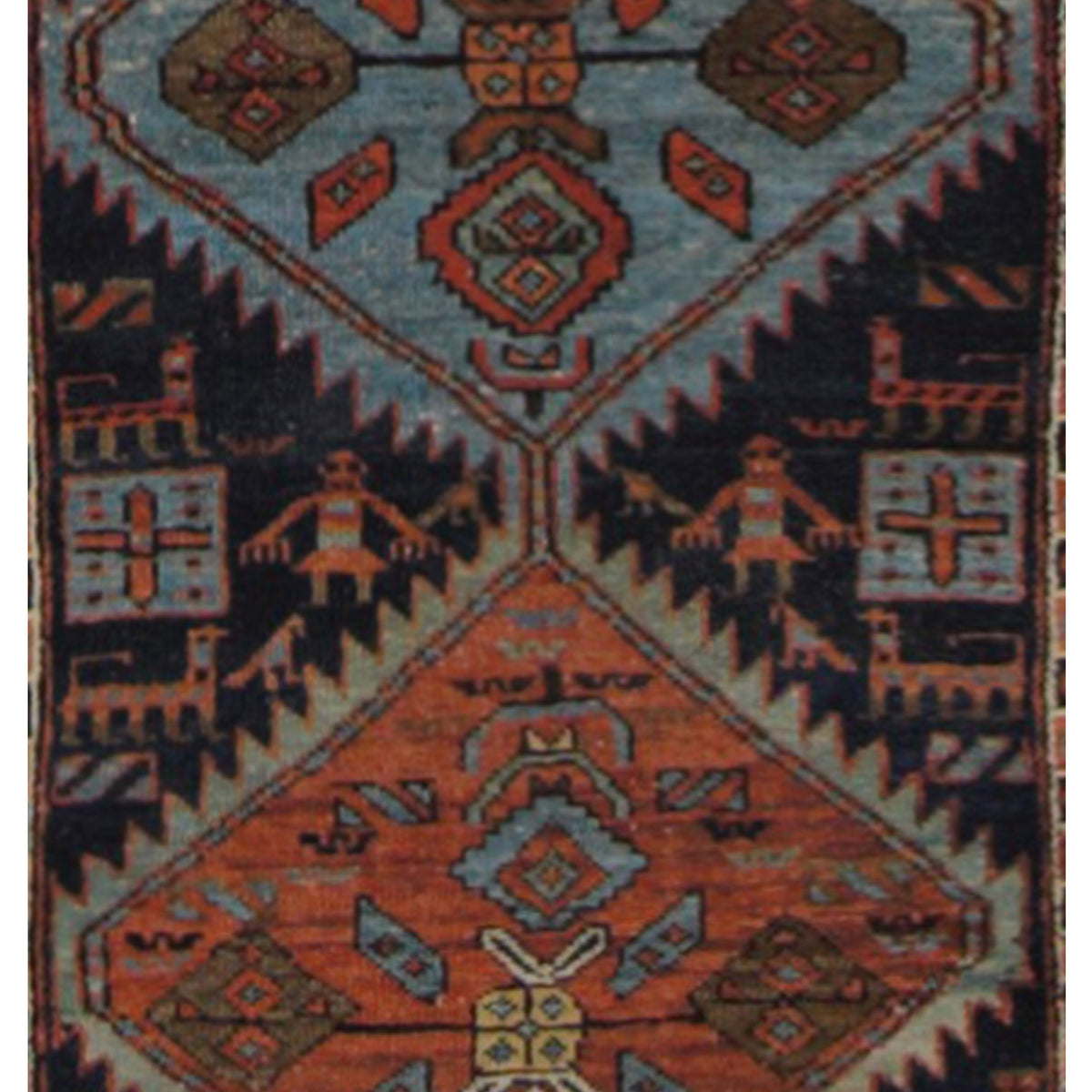 Fasa Antique Heriz 67203 Navy Rust Traditional Antique Rug