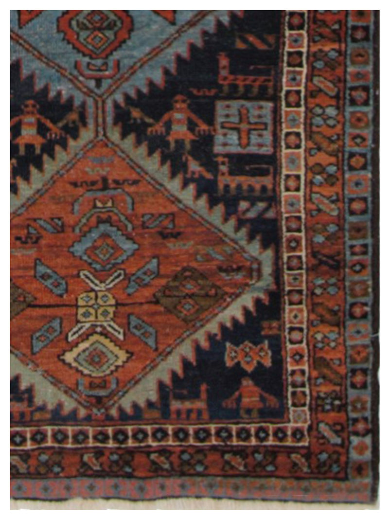 Fasa Antique Heriz 67203 Navy Rust Traditional Antique Rug