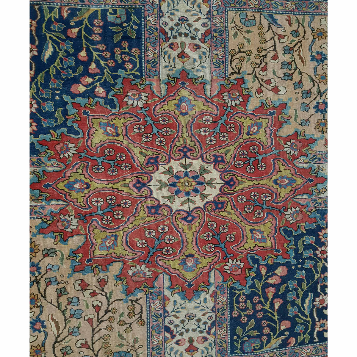 Fasa Antique Khoy 67207 Gold Blue Traditional Antique Rug