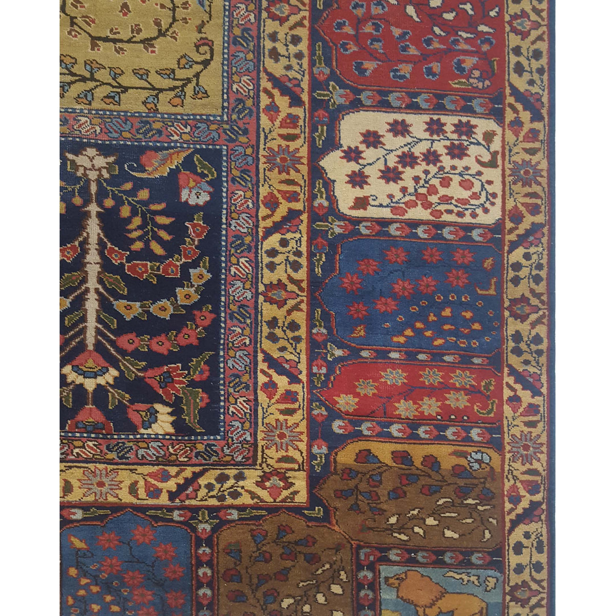 Fasa Antique Khoy 67207 Gold Blue Traditional Antique Rug