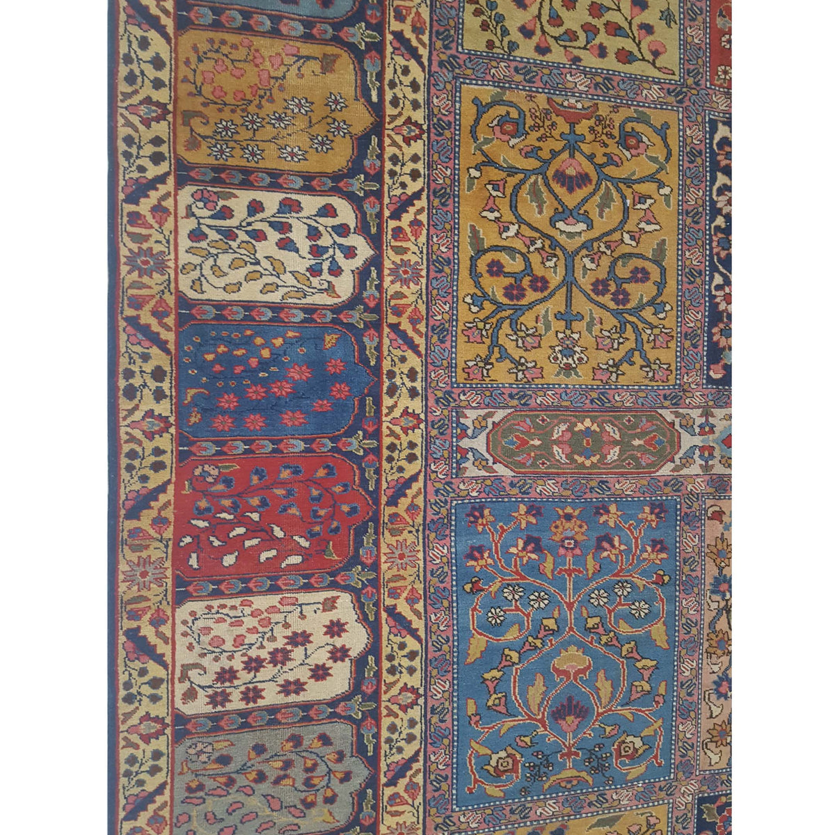 Fasa Antique Khoy 67207 Gold Blue Traditional Antique Rug