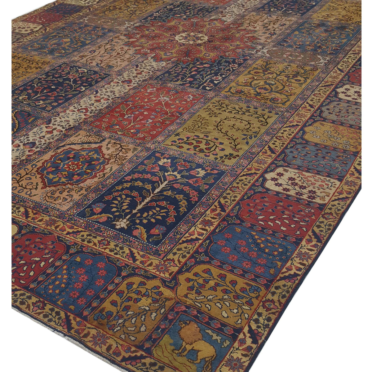 Fasa Antique Khoy 67207 Gold Blue Traditional Antique Rug