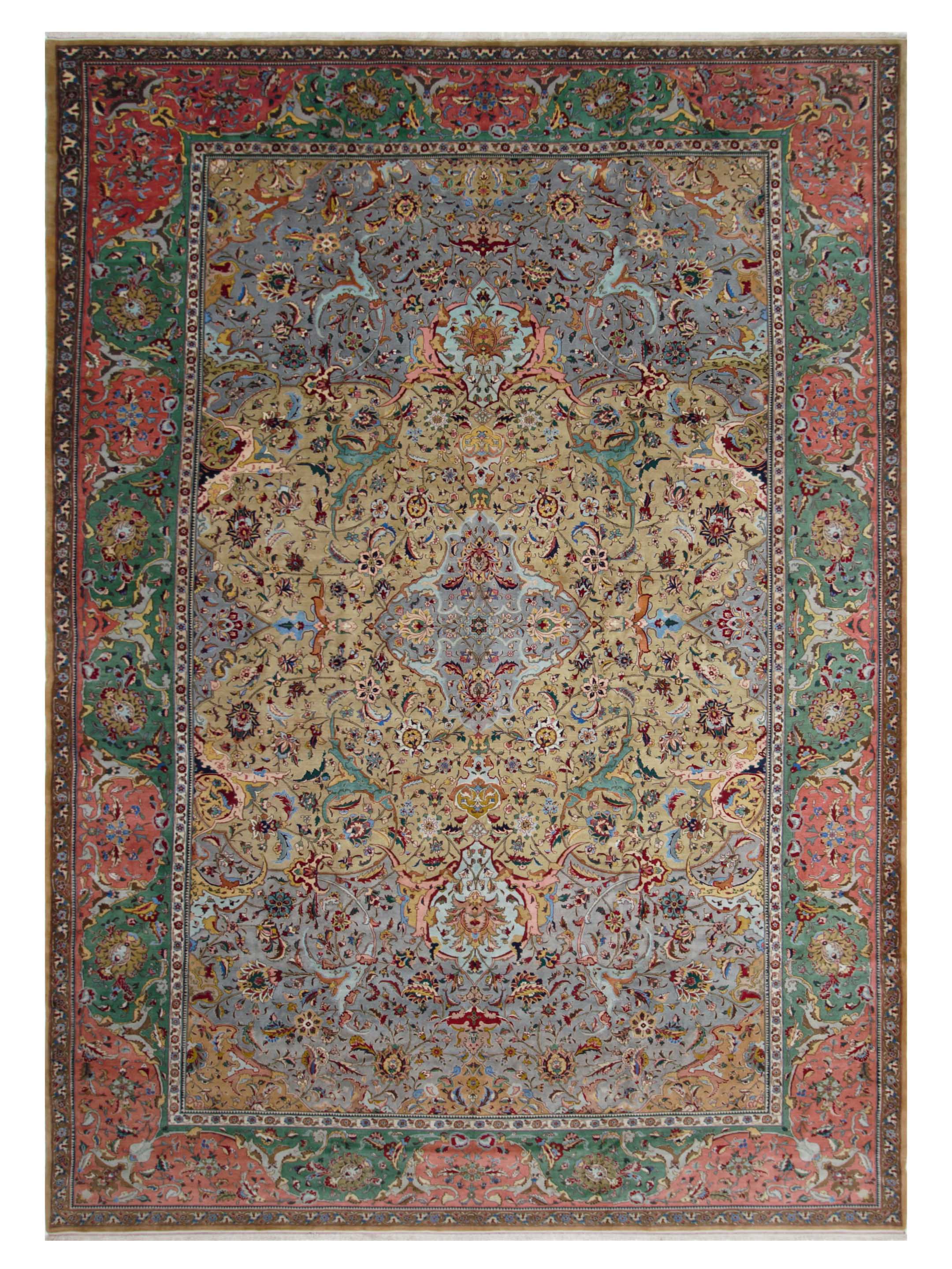 Pacific Tabriz 67209 Lime Multi Traditional Hand Knotted Rug – Pacific Rugs