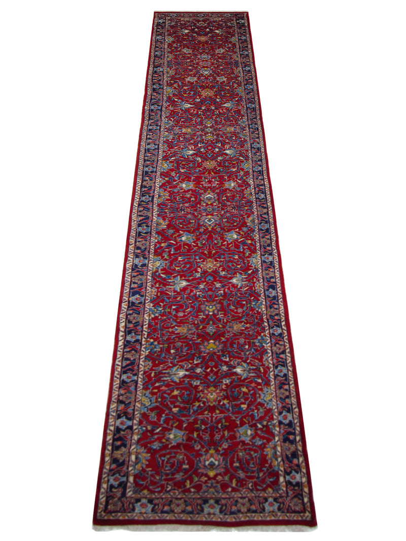 Pacific Sarouk 67213 Red Navy Traditional Hand Knotted Rug