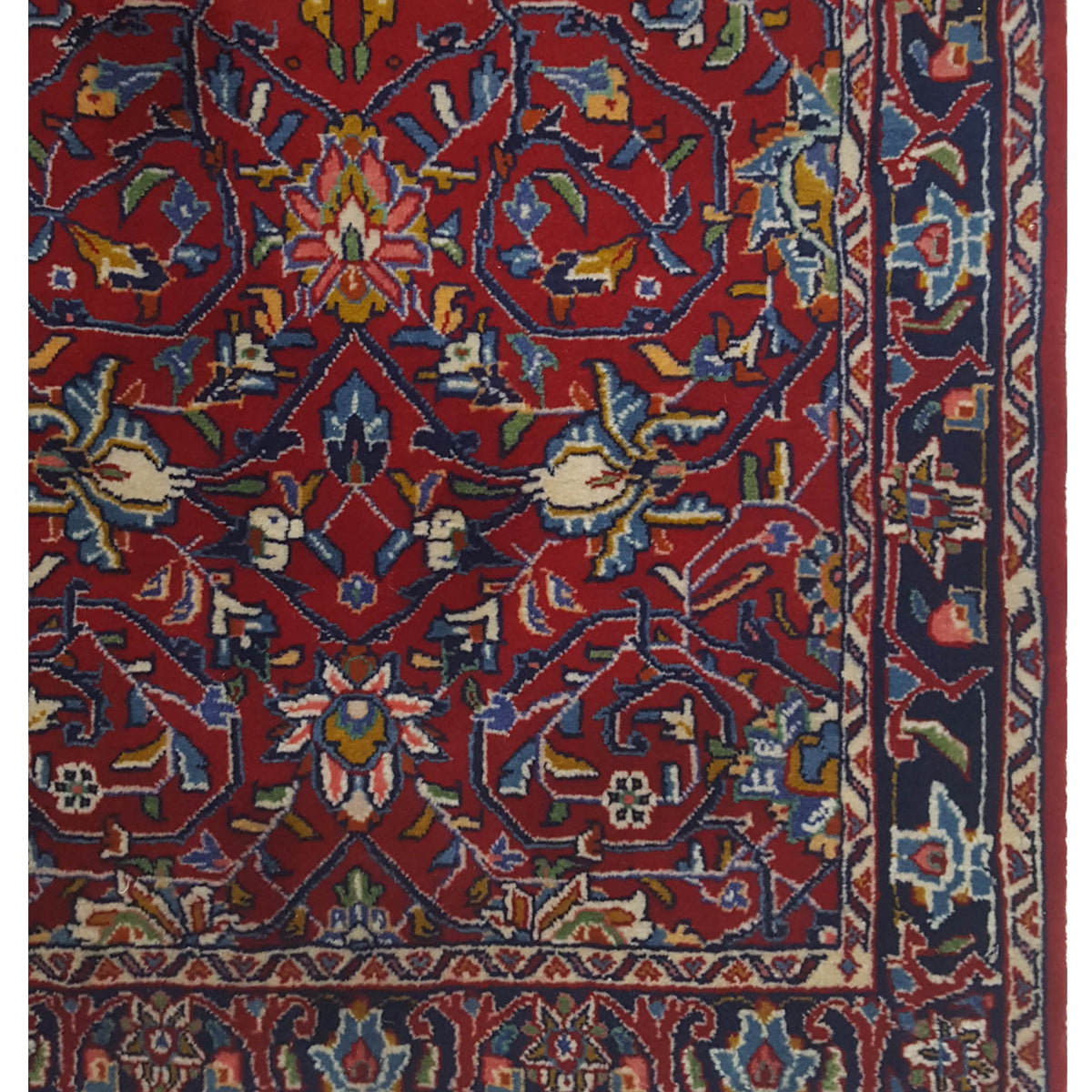 Pacific Sarouk 67213 Red Navy Traditional Hand Knotted Rug