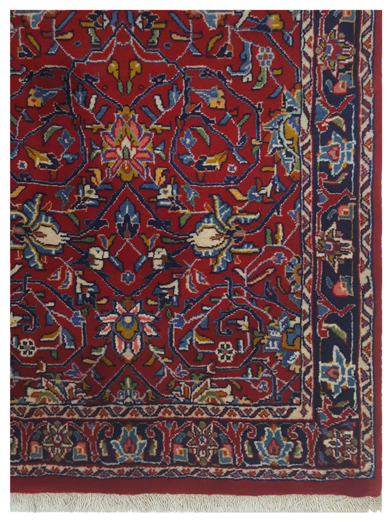 Pacific Sarouk 67213 Red Navy Traditional Hand Knotted Rug