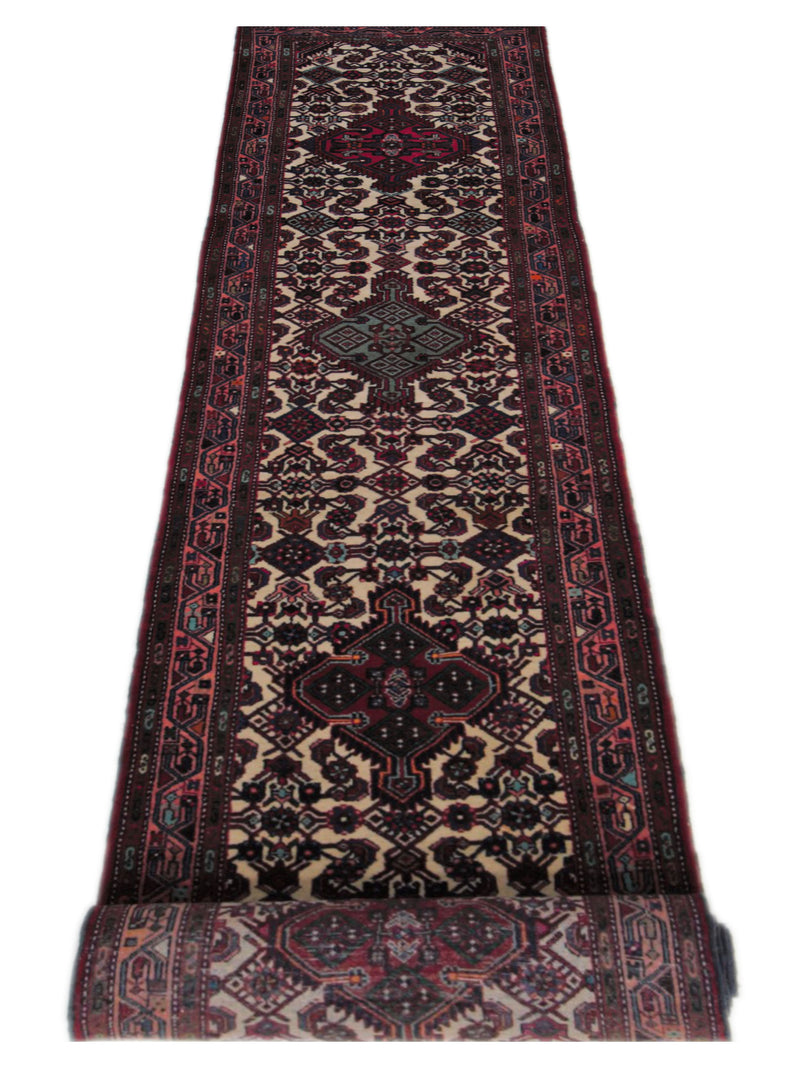 Pacific Hamadan 67214 Red Navy Traditional Hand Knotted Rug