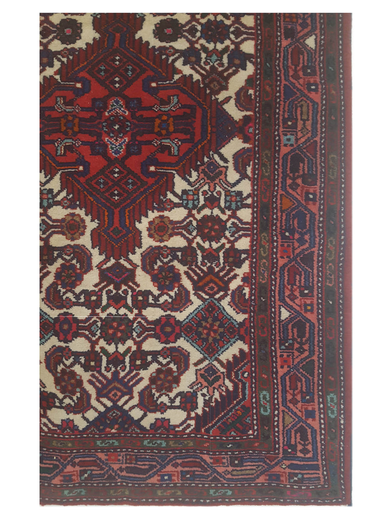 Pacific Hamadan 67214 Red Navy Traditional Hand Knotted Rug