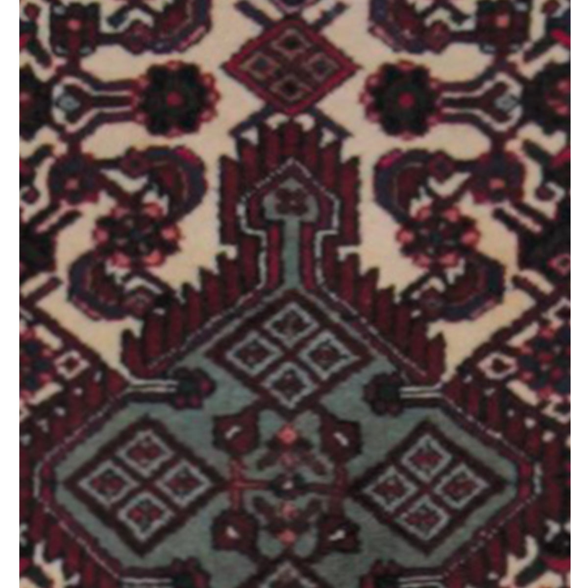 Pacific Hamadan 67214 Red Navy Traditional Hand Knotted Rug