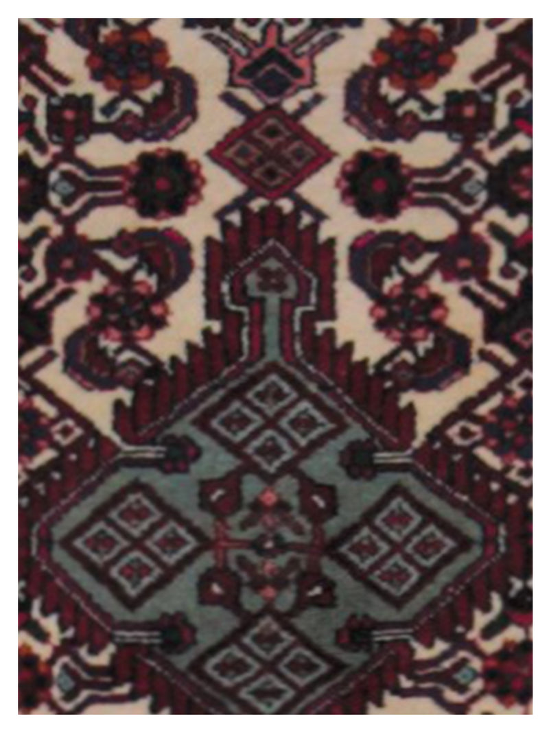Pacific Hamadan 67214 Red Navy Traditional Hand Knotted Rug