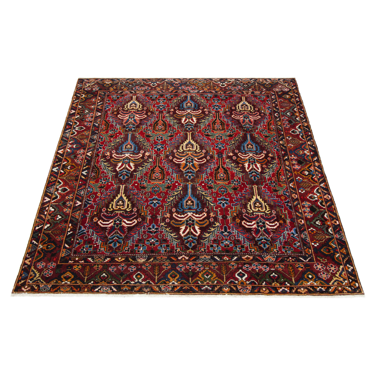 Pacific Bakhtiyari 67218 Red Navy Traditional Hand Knotted Rug