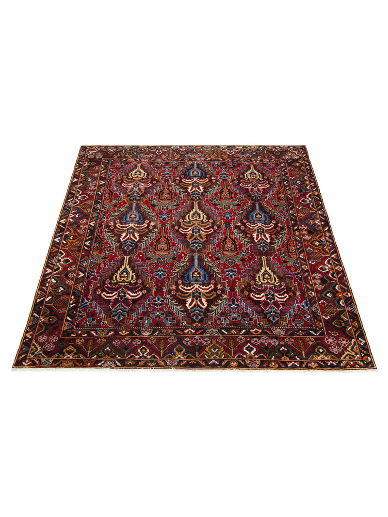 Pacific Bakhtiyari 67218 Red Navy Traditional Hand Knotted Rug