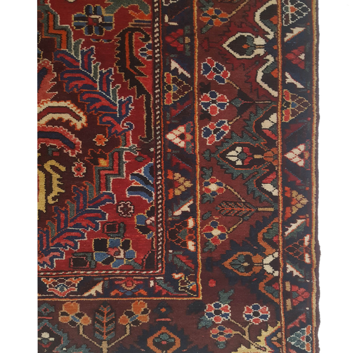 Pacific Bakhtiyari 67218 Red Navy Traditional Hand Knotted Rug