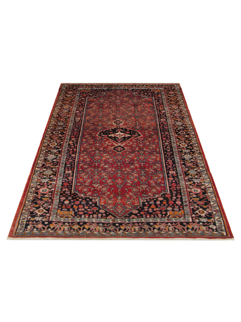 Fasa Bijar 67223 Red Black Traditional Hand Knotted Rug