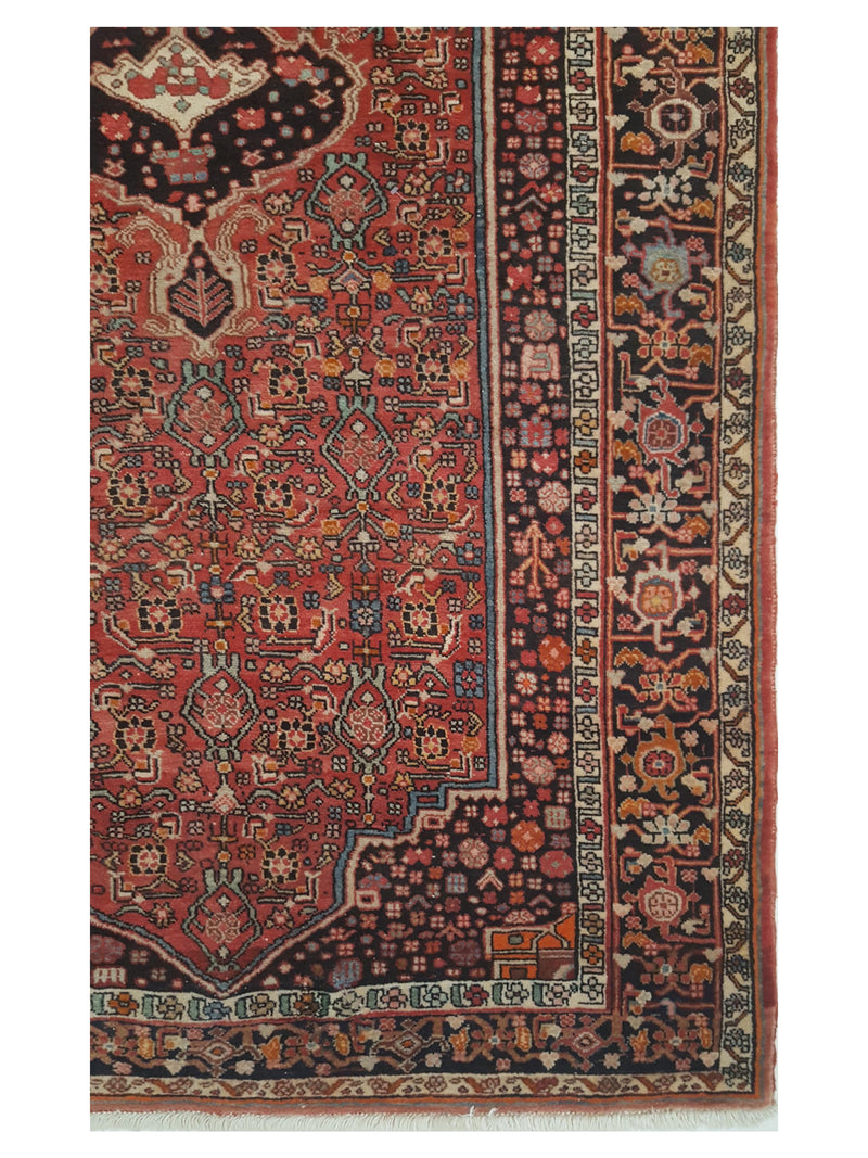 Fasa Bijar 67223 Red Black Traditional Hand Knotted Rug