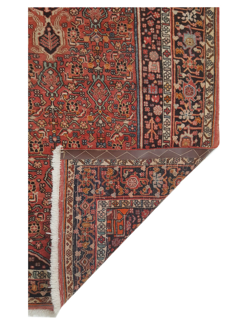 Fasa Bijar 67223 Red Black Traditional Hand Knotted Rug