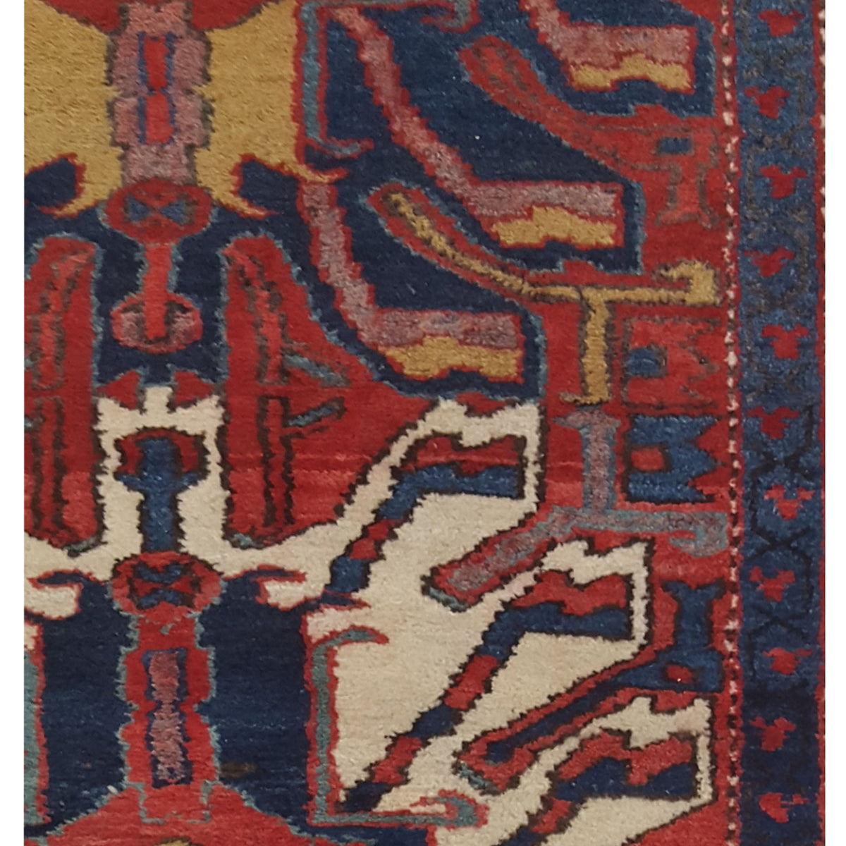 Pacific Karajah 67226 Navy Red Traditional Hand Knotted Rug