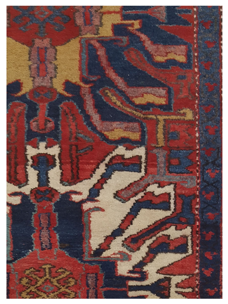Pacific Karajah 67226 Navy Red Traditional Hand Knotted Rug