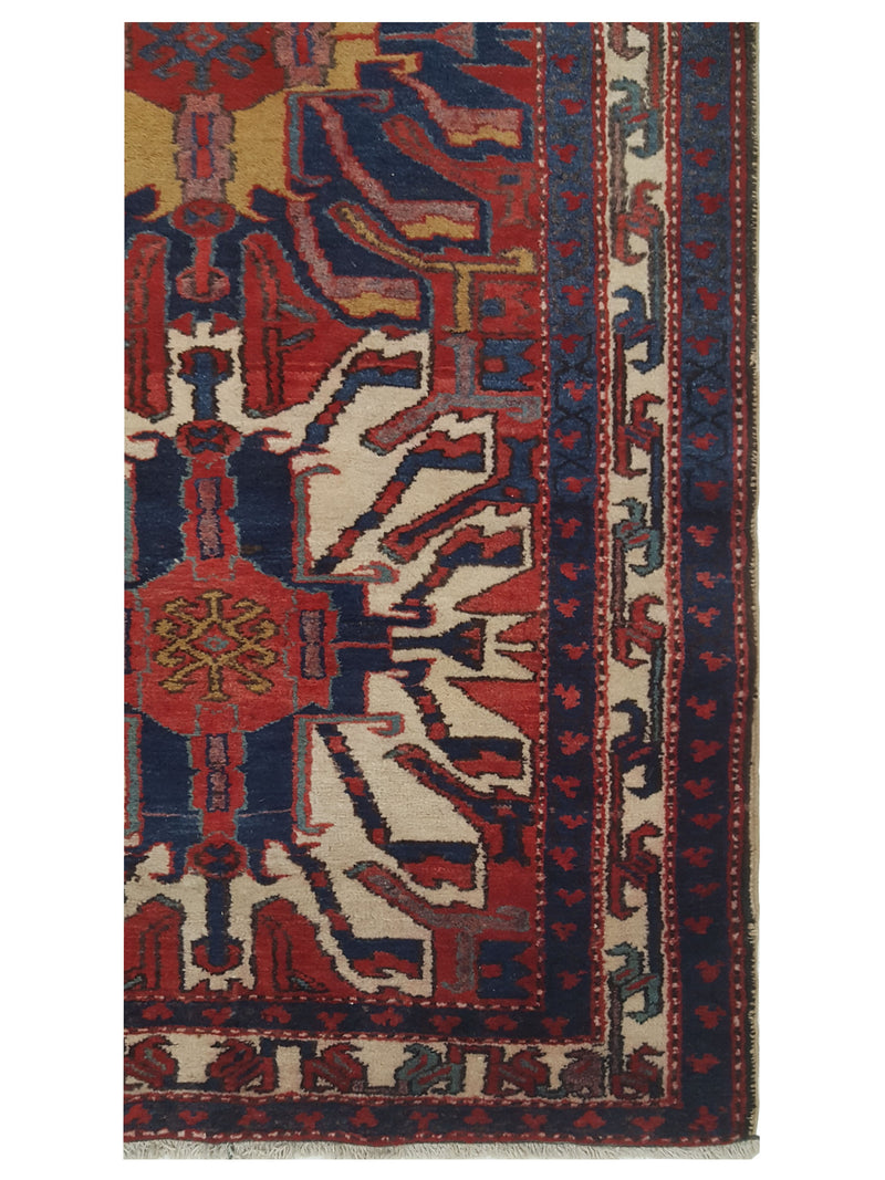 Pacific Karajah 67226 Navy Red Traditional Hand Knotted Rug