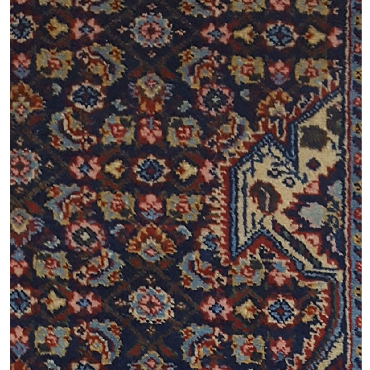 Pacific Senneh 67227 Navy Red Traditional Hand Knotted Rug