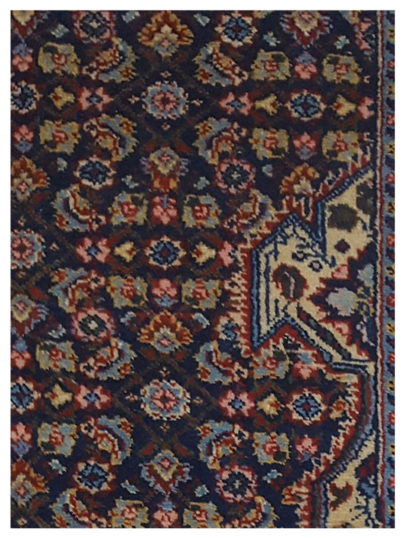 Pacific Senneh 67227 Navy Red Traditional Hand Knotted Rug