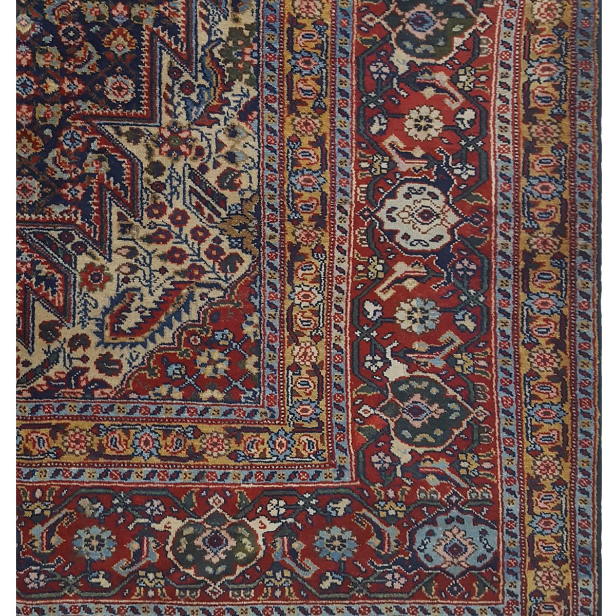 Pacific Senneh 67227 Navy Red Traditional Hand Knotted Rug