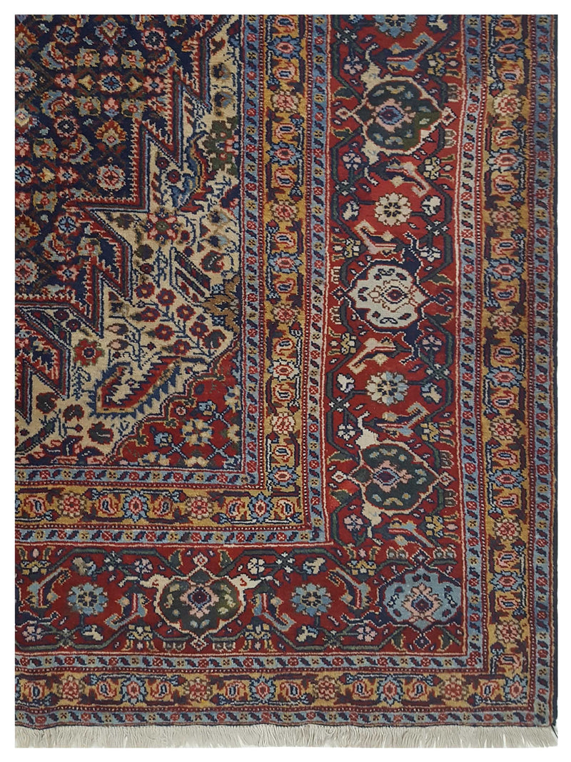 Pacific Senneh 67227 Navy Red Traditional Hand Knotted Rug