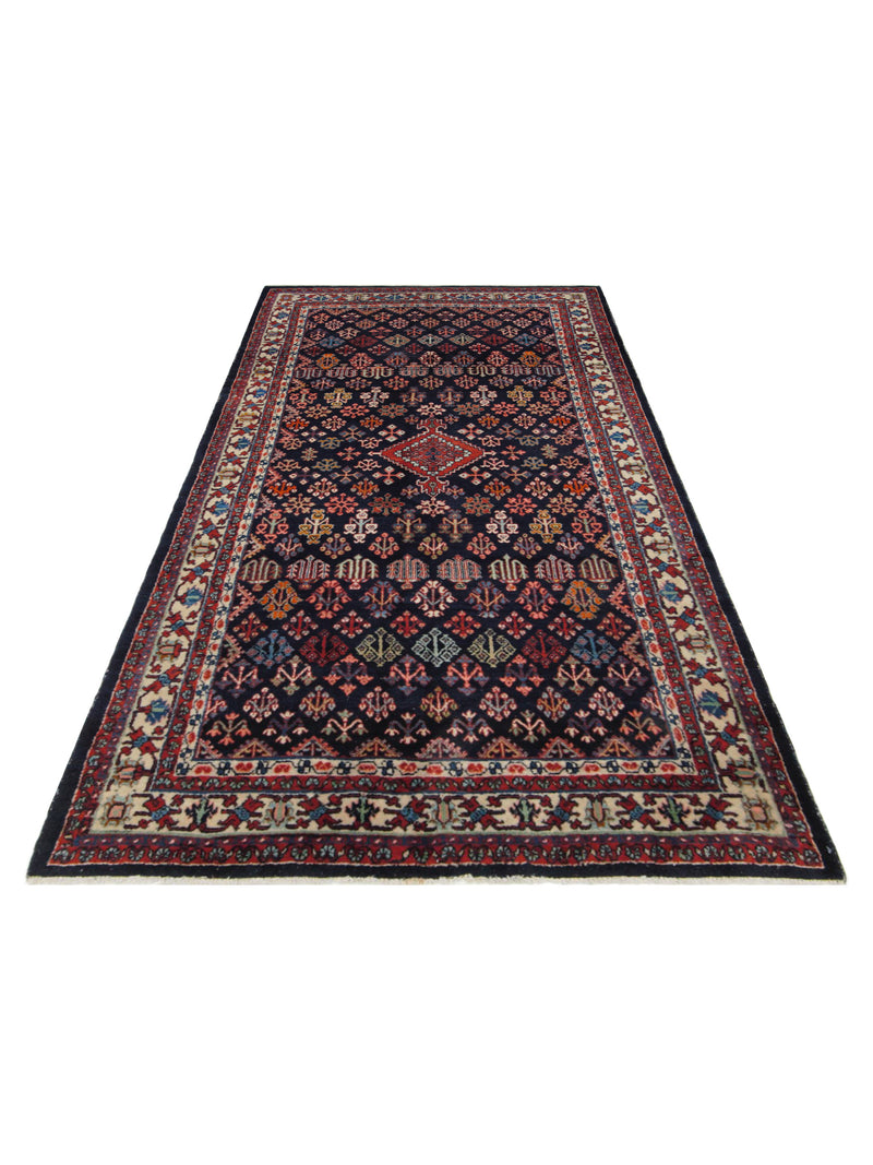 Pacific Joshaghan 67229 Navy Red Traditional Hand Knotted Rug