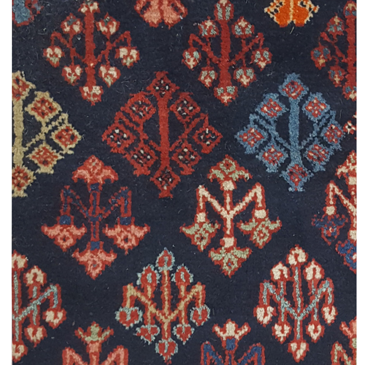 Pacific Joshaghan 67229 Navy Red Traditional Hand Knotted Rug