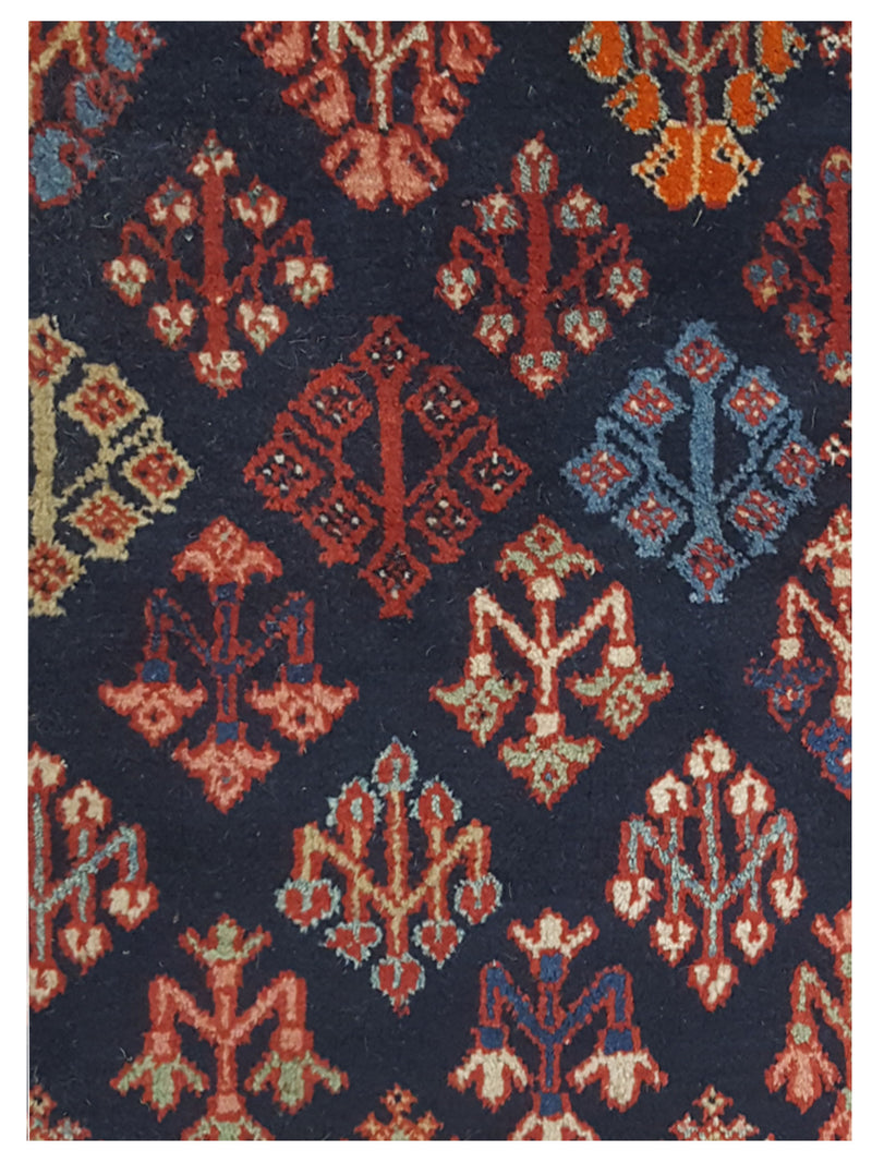 Pacific Joshaghan 67229 Navy Red Traditional Hand Knotted Rug