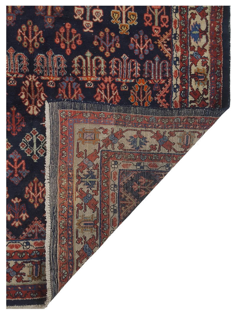 Pacific Joshaghan 67229 Navy Red Traditional Hand Knotted Rug