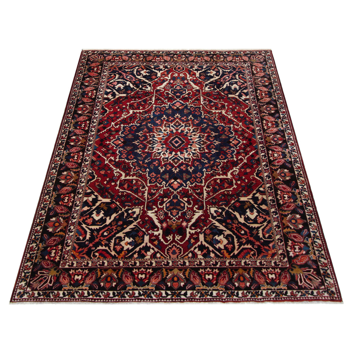 Pacific Bakhtiyari 67235 Red Navy Traditional Hand Knotted Rug