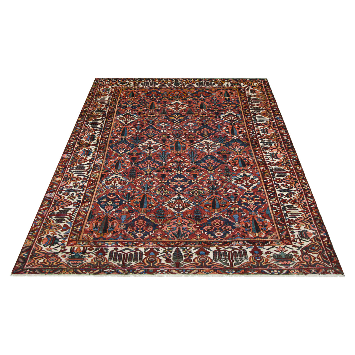 Pacific Bakhtiyari 67236 Blue Ivory Traditional Hand Knotted Rug