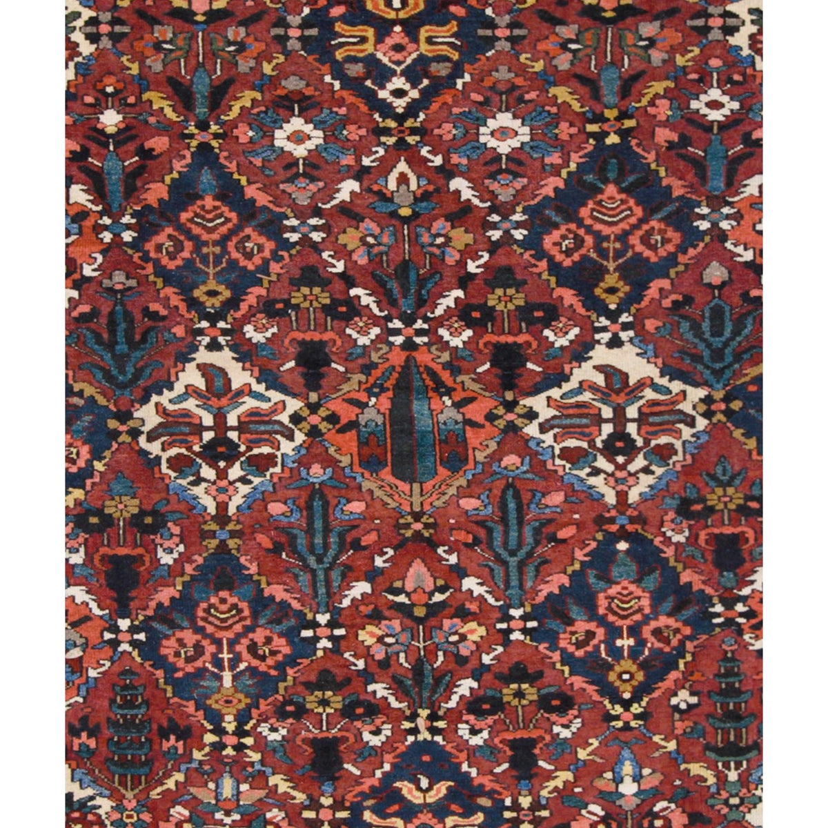 Pacific Bakhtiyari 67236 Blue Ivory Traditional Hand Knotted Rug