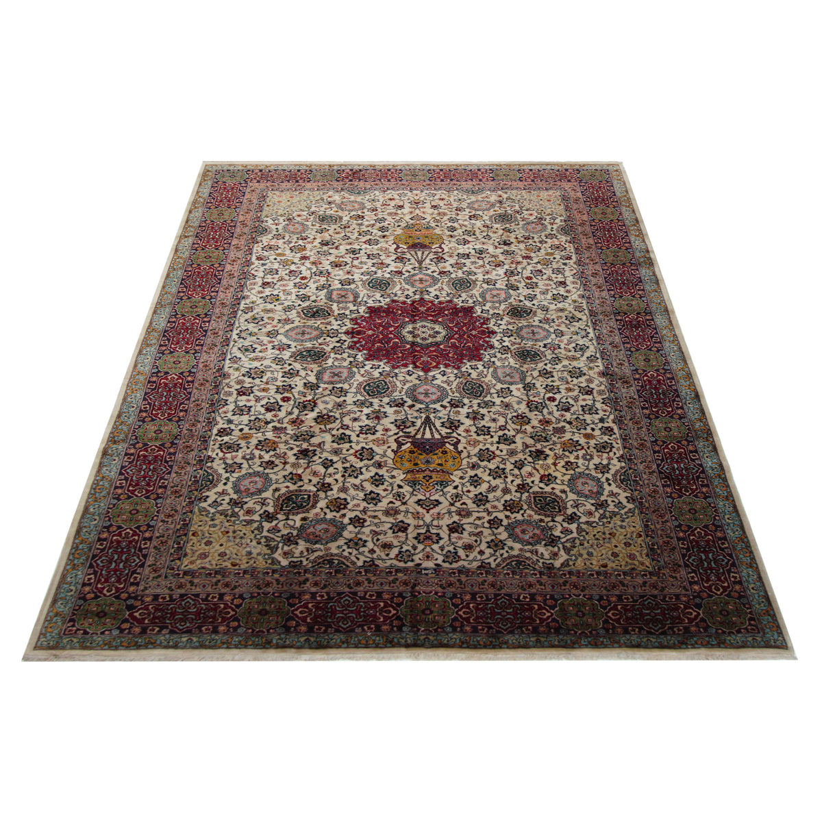 Pacific Tabriz 67239 Red Ivory Traditional Hand Knotted Rug