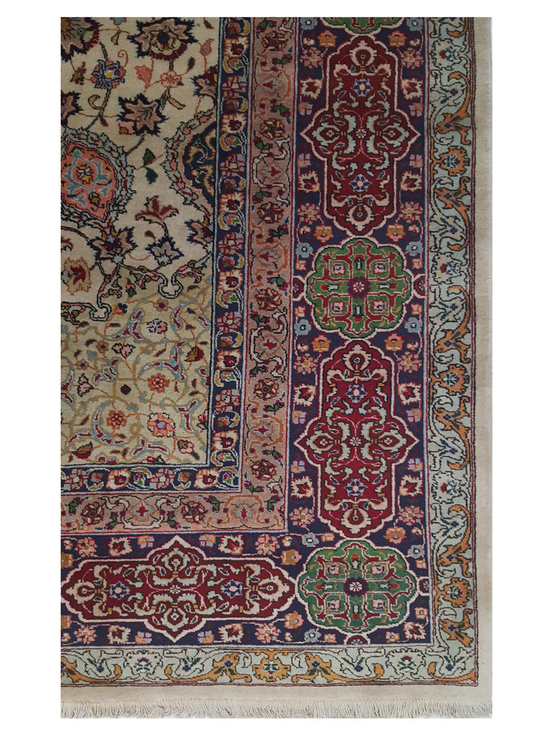 Pacific Tabriz 67239 Red Ivory Traditional Hand Knotted Rug