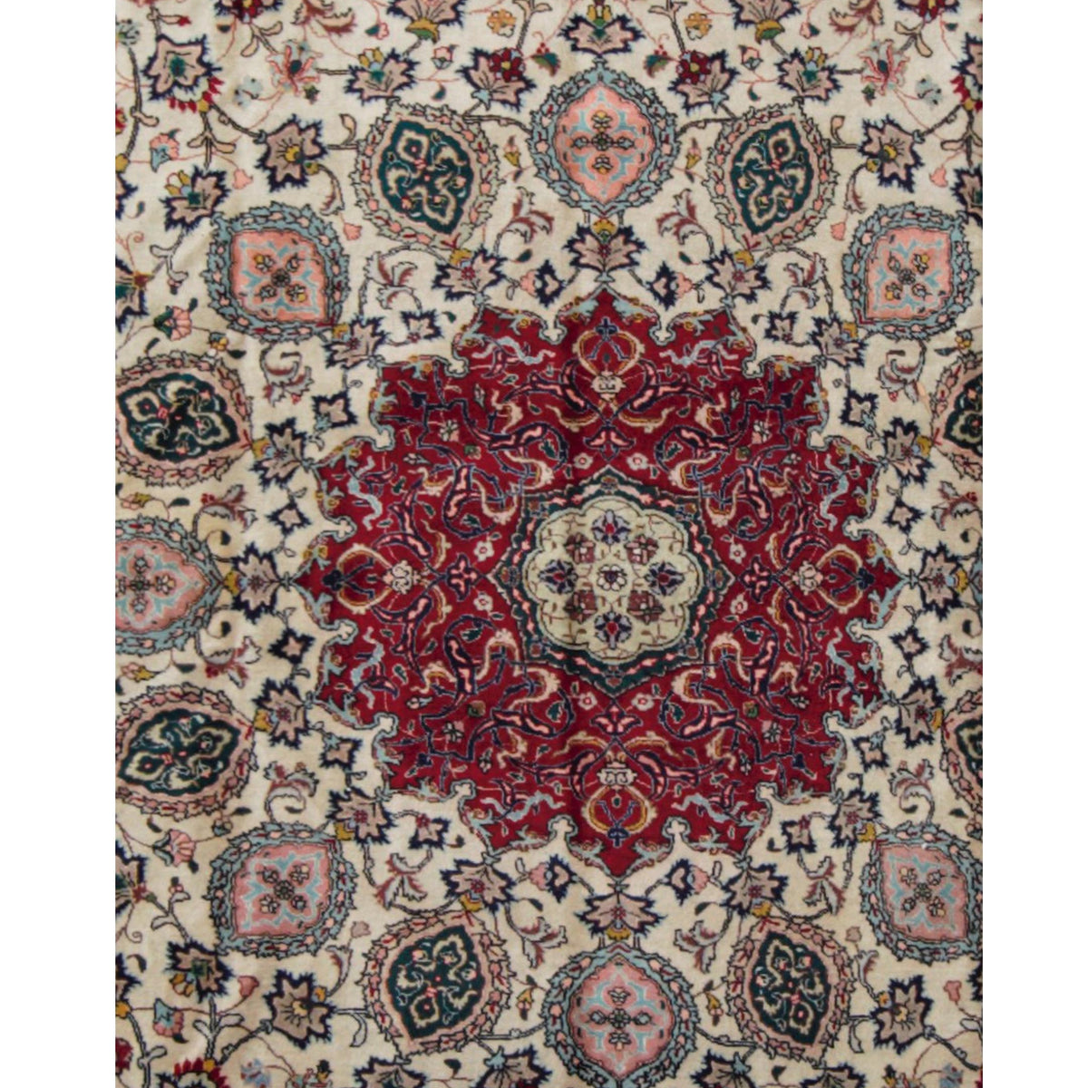 Pacific Tabriz 67239 Red Ivory Traditional Hand Knotted Rug