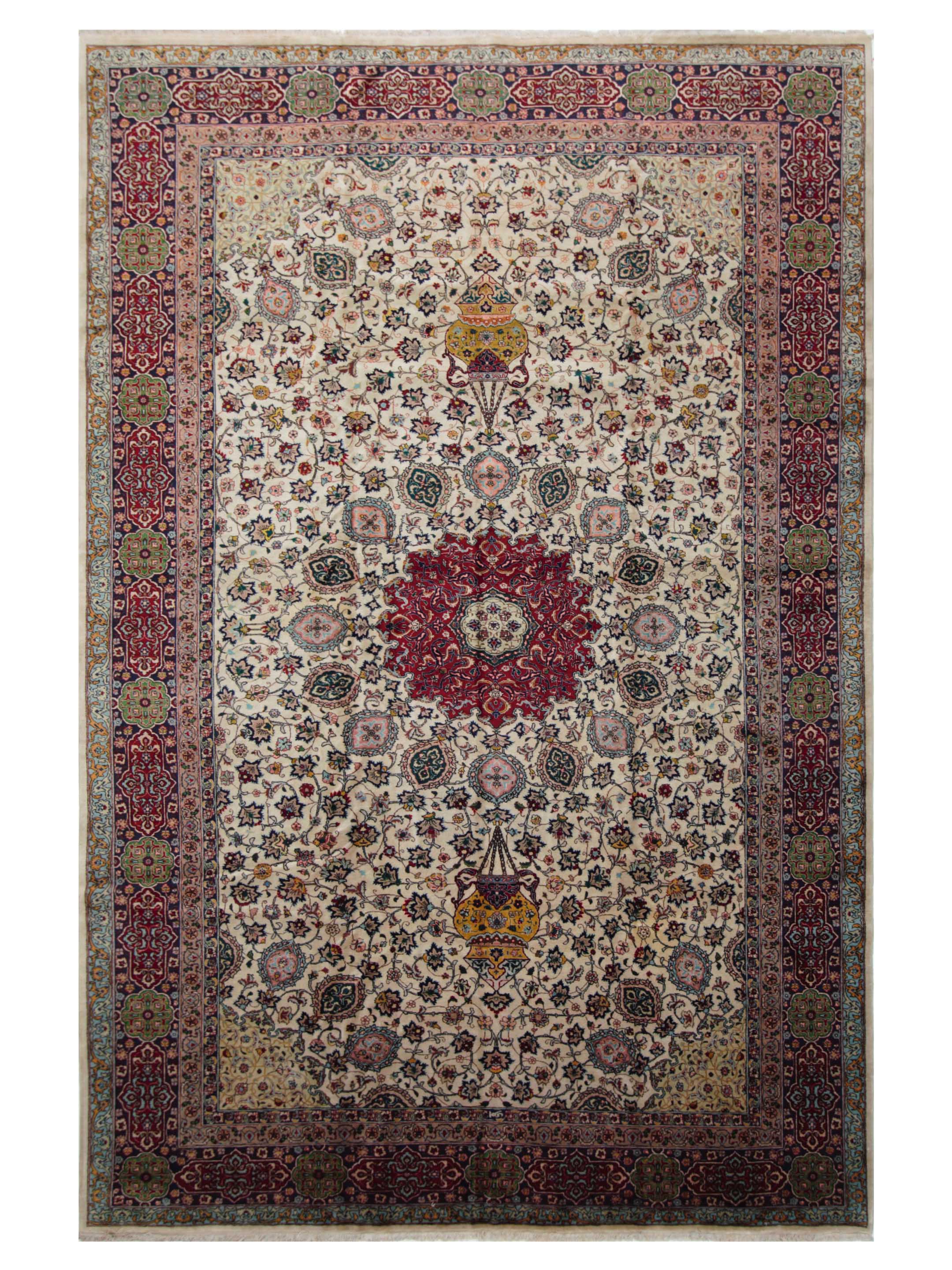 Pacific Tabriz 67239 Red Ivory Traditional Hand Knotted Rug – Pacific Rugs