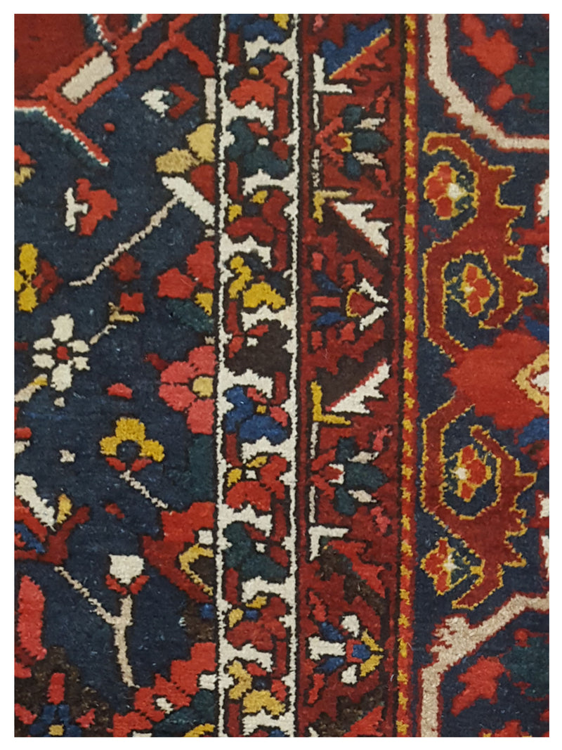 Pacific Bakhtiyari 67242 Red Blue Traditional Hand Knotted Rug