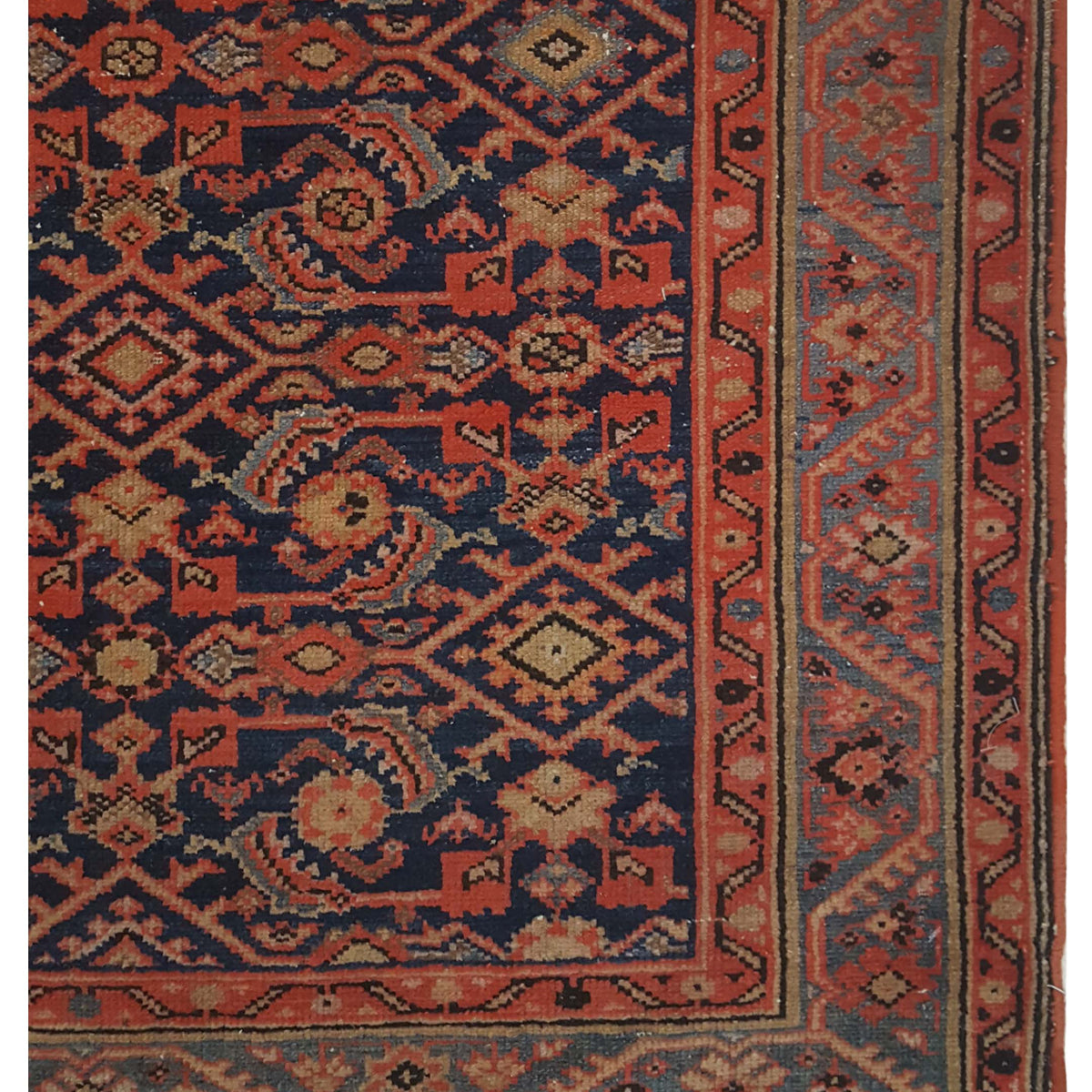 Pacific Malayer 67243 Rust Navy Traditional Hand Knotted Rug