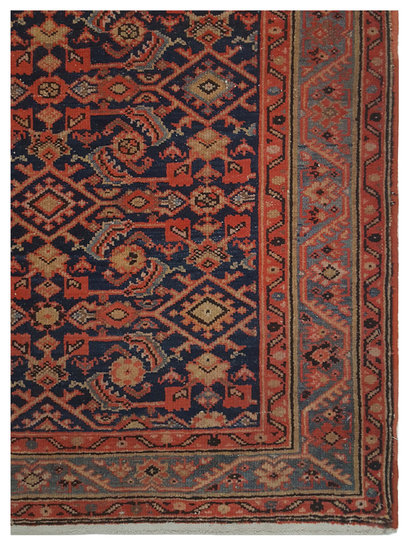 Pacific Malayer 67243 Rust Navy Traditional Hand Knotted Rug