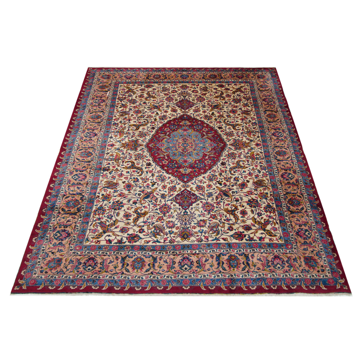 Pacific Mashad 67246 Red Ivory Traditional Semi Antique Rug