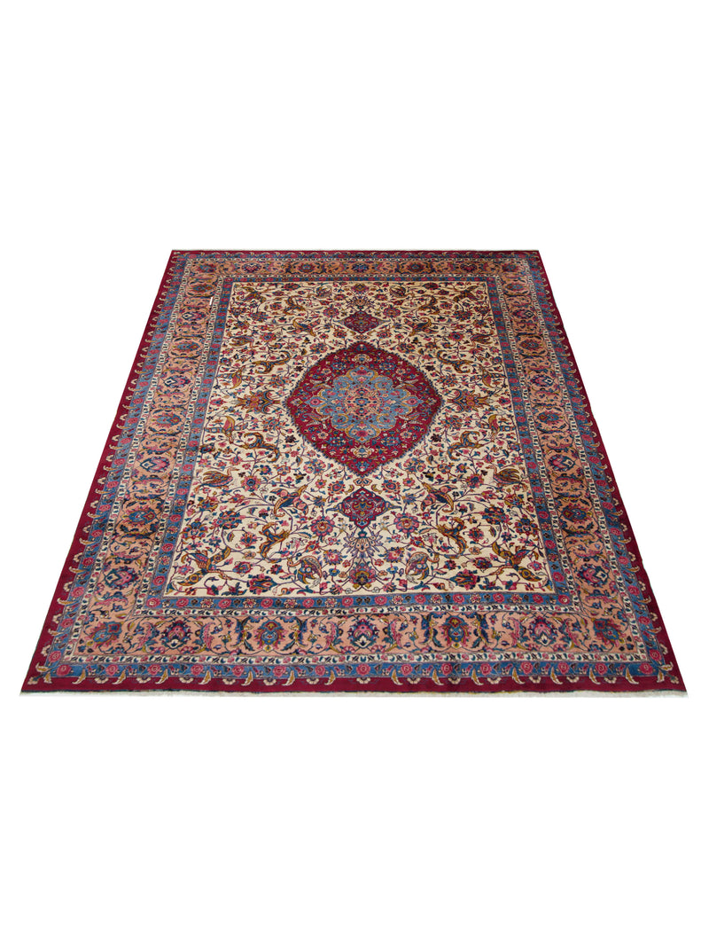 Pacific Mashad 67246 Red Ivory Traditional Semi Antique Rug