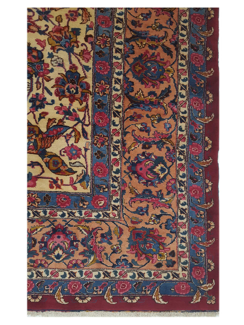 Pacific Mashad 67246 Red Ivory Traditional Semi Antique Rug