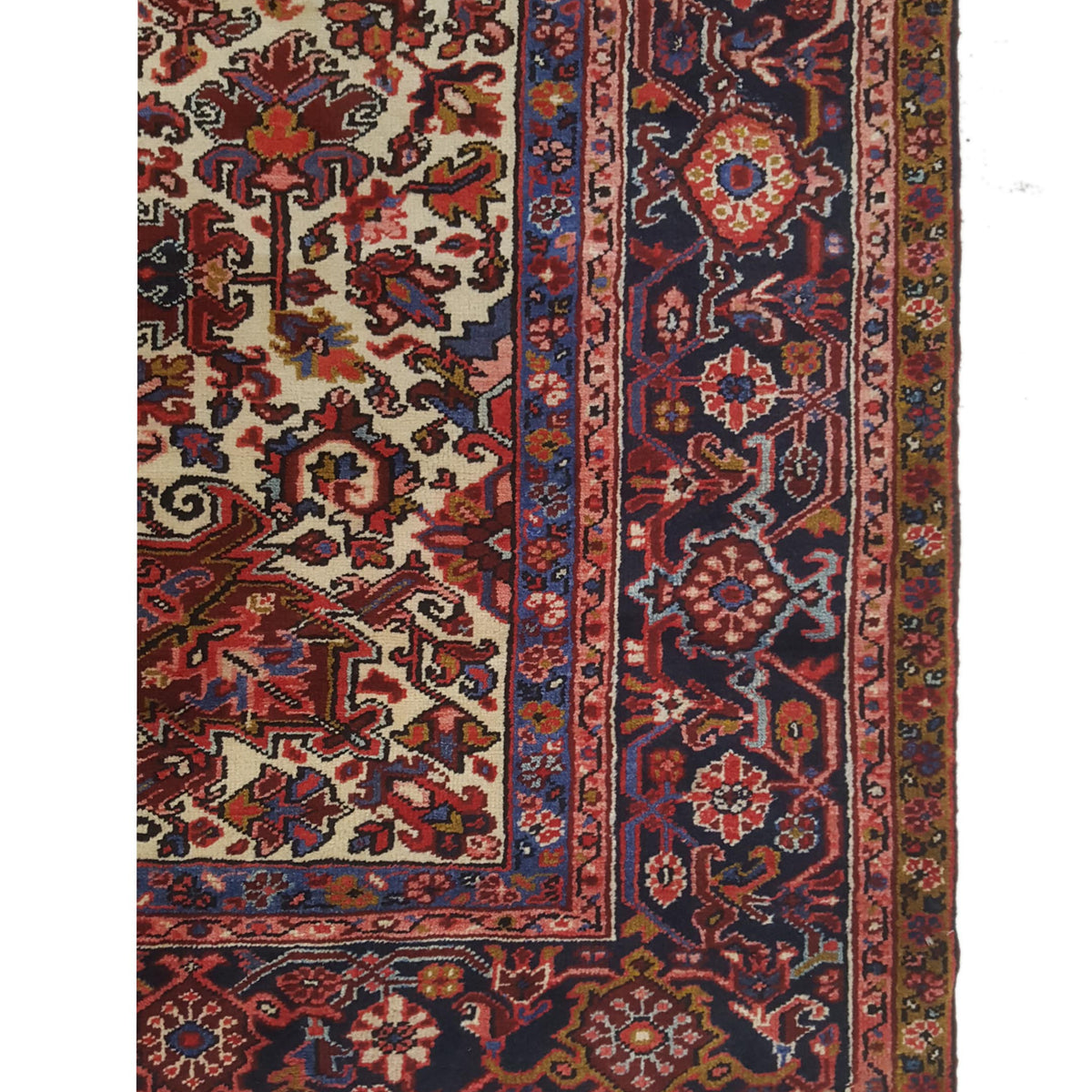 Pacific Heriz 67247 Red Navy Traditional Hand Knotted Rug
